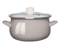 Altom Garnek emaliowany 18cm z pokrywą szklaną 1,9l taupe - 1580544 - zdjęcie 1